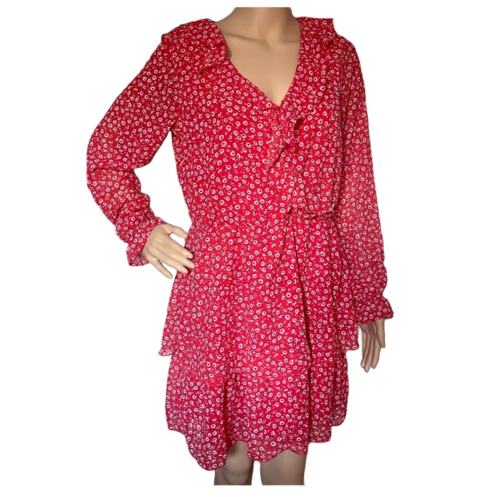 H&M Ruffle Red Floral Dress - Picture 2 of 4